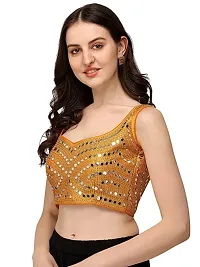 zokhi Women's Mirror Work Sleeveless Stitched Blouse Saree Blouse_Only Blouse-thumb1