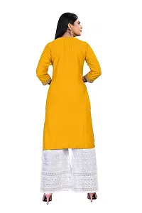 Yellow Rayon Regular Kurtas For Women-thumb1