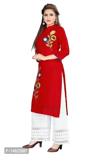 Stylish Red Regular Kurtas For Women-thumb4