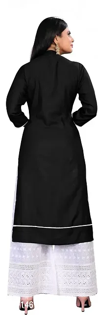 Black Rayon Regular Kurtas For Women-thumb2