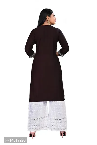 zokhi? Women's Straight Stitched Kurti with Plazzo-thumb2