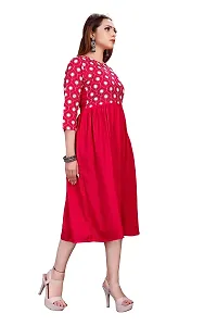 zokhi Women's Rayon Embroidered Flared Kurti-thumb1