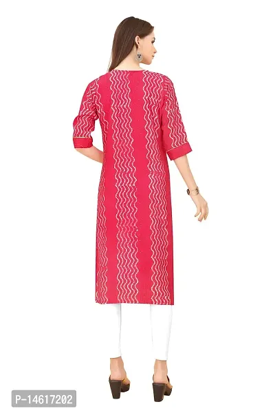 zokhi Women's Chanderi Batik Laheriya Print  Straight Stitched Kurti_(Sequence Work)-thumb2