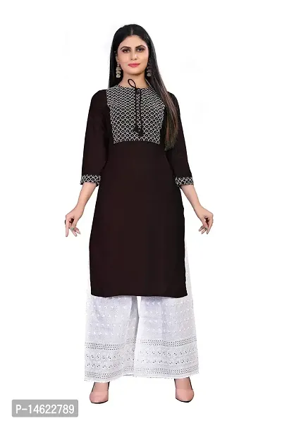 zokhi Rayon Embroidery Kurta with Plazza Set for Women's-thumb0