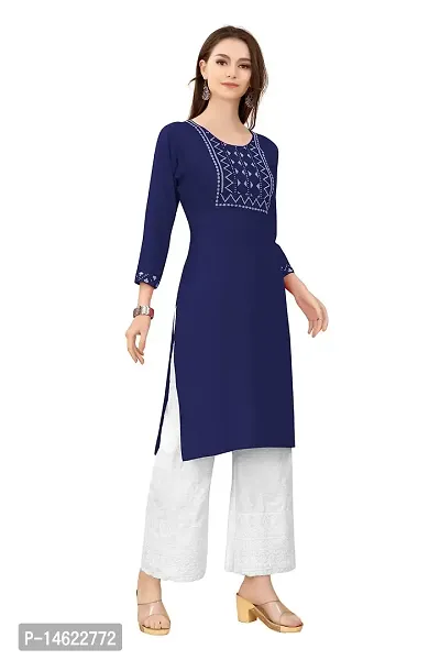 zokhi Women's Rayon Solid Straight Kurti Palazzo Set With ZIgzag Design, Kurti For Women, Kurti Set, Kurti with Pant, Kurti-thumb3