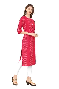 zokhi Women's Chanderi Batik Laheriya Print  Straight Stitched Kurti_(Sequence Work)-thumb3