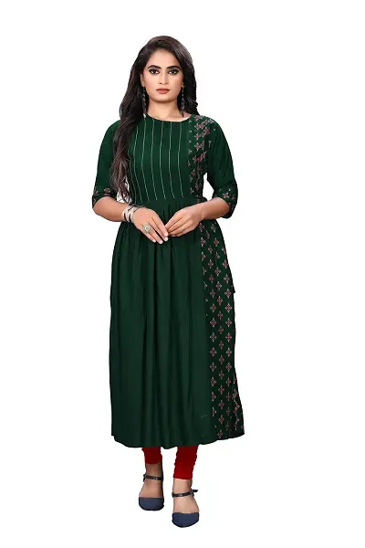 zokhi? Women's Straight Rayon Stitched Kurti