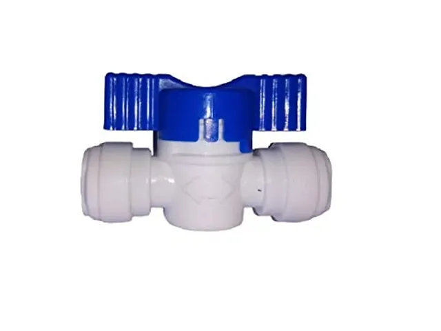 PBROS 1 Pieces Manual Flush Switch 3/8 Inch pushfit Straight OD Tube Ball Valve Quick Connect Fitting 3/8-Inch by 3/8-Inch OD Valve for RO