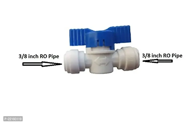 PBROS 1 Pieces Manual Flush Switch 3/8 Inch pushfit Straight OD Tube Ball Valve Quick Connect Fitting 3/8-Inch by 3/8-Inch OD Valve for RO-thumb2