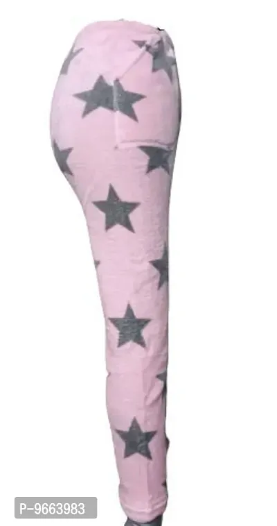 Future Fashion Women's Printed Woollen Pyjama Lower with Pocket for Winter ( pzm-str-2-3 , Pink , Grey Star , Medium )-thumb4