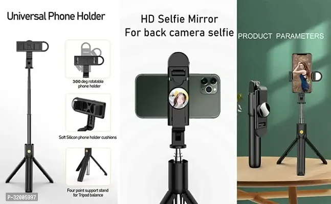 Extendable Selfie Stick with Tripod Stand and Detachable Wireless Bluetooth Remote-thumb0