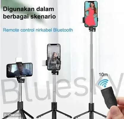 Extendable Selfie Stick with Tripod Stand and Detachable Wireless Bluetooth Remote-thumb5