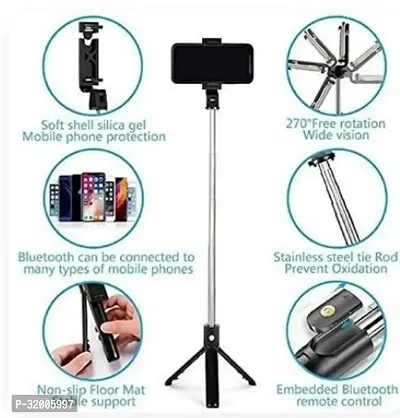 Extendable Selfie Stick with Tripod Stand and Detachable Wireless Bluetooth Remote-thumb2