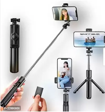 Extendable Selfie Stick with Tripod Stand and Detachable Wireless Bluetooth Remote-thumb0