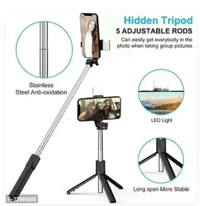 Extendable Selfie Stick with Tripod Stand and Detachable Wireless Bluetooth Remote-thumb4