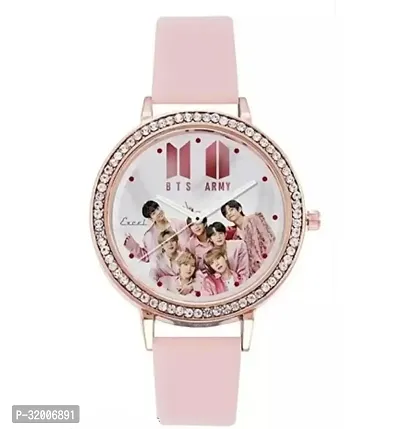 Bts Army Stone Light Pink Analog Watch-thumb0