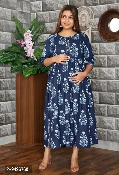 Women Cotton Ethnic Maternity Gowns-thumb0