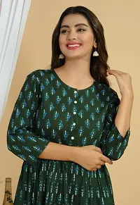 Trendy Rayon Anarkali Kurti with Pant Set for Women-thumb1