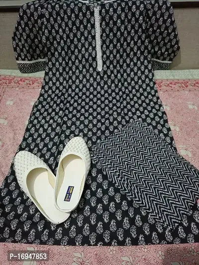 Cotton Printed Kurta With Pant and Juti set