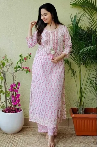 Trendy Rayon Straight Kurta With Pant For Women