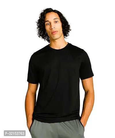 Stylish Polyester Solid Tshirt for Men-thumb0