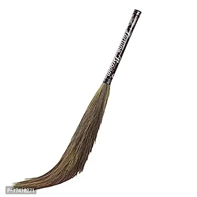 Rooster Broom Phool Jhadu Natural Mizoram Heavy Duty 17.3 Cm Long Grass With Laminated Plastic Handle, Dust Removal, And Floor Cleaning-thumb0