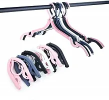 Portable Folding Clothes Hangers Travel Accessories Drying Rack for Travel Plastic, Pack of 6 Multi-thumb1