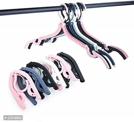 Portable Folding Clothes Hangers Travel Accessories Drying Rack for Travel Plastic, Pack of 6 Multi-thumb2