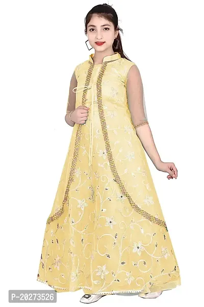 Kitty-Fashion Anarkali in Silicon Fabric Gown with Kotti for Girls Kids-thumb2