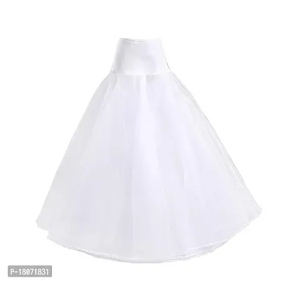 2 Layer Women White Hoopskirt Petticoat Skirt for Ball Gown and Lehengas-thumb0