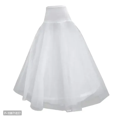 2 Layer Women White Hoopskirt Petticoat Skirt for Ball Gown and Lehengas-thumb0