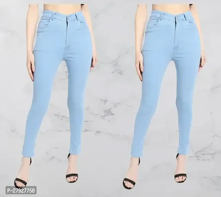 Women Skinny Mid Rise Jeans  SKY-SKY