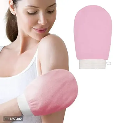 Cooters Exfoliating Gloves for Body Cleansing and Scrubbing| Bath Glove - made of 100% Natural Fibre| Dead Skin Remover- Assorted Colour (baby pink gloves)-thumb2