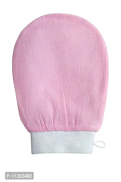 Cooters Exfoliating Gloves for Body Cleansing and Scrubbing| Bath Glove - made of 100% Natural Fibre| Dead Skin Remover- Assorted Colour (baby pink gloves)