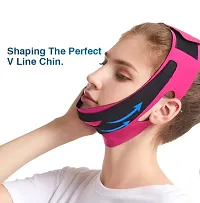 Cooters Face Lifting Mask | Double Chin Reducer Elastic Face Slimming Bandage | V Line Face Shaper|| Jaw Shaper Women Chin Cheek Lift Up Belt Facial Anti Wrinkle Yoga Strap Face Care Slim Tools (Color : Pink)-thumb3