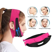 Cooters Face Lifting Mask | Double Chin Reducer Elastic Face Slimming Bandage | V Line Face Shaper|| Jaw Shaper Women Chin Cheek Lift Up Belt Facial Anti Wrinkle Yoga Strap Face Care Slim Tools (Color : Pink)-thumb1