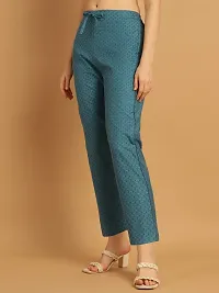 Enchanted Drapes Blue Dots Womens Cotton Pants-thumb1