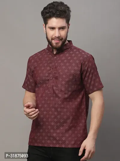 Violet Printed Mens Short Kurta