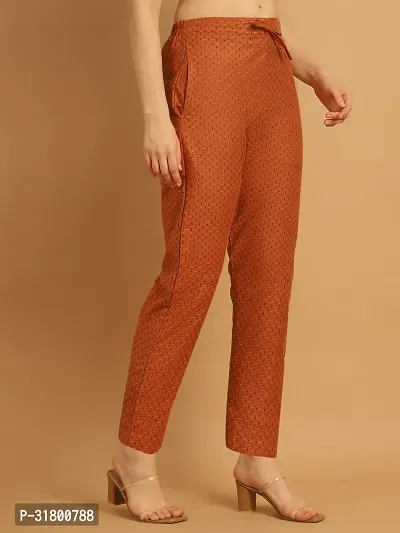 Enchanted Drapes Orange Dots Womens Cotton Pants-thumb3