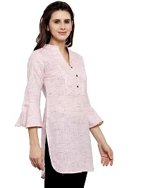 Enchanted Drapes Baby Pink Solid Women's Cotton Short Kurti-thumb1