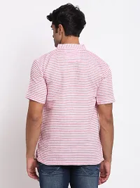 Pink Striped Mens Short Kurta-thumb2