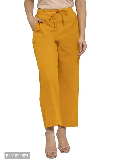 Bright Mustard Womens Cotton Pants