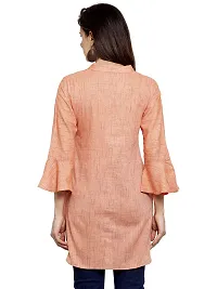 Enchanted Drapes Pink Solid Women's Cotton Short Kurti-thumb4