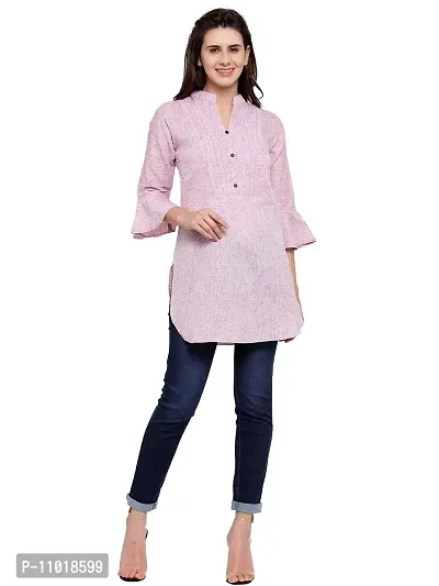 Enchanted Drapes Mauve Solid Women's Cotton Short Kurti-thumb4