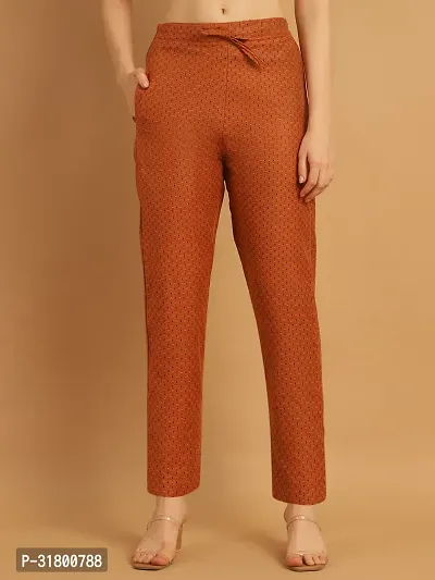 Enchanted Drapes Orange Dots Womens Cotton Pants