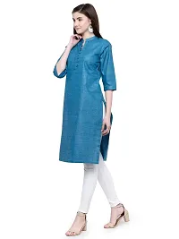 Enchanted Drapes Women's Blue Cotton Kurti (Size : 4XL) {EDKC0005}-thumb2