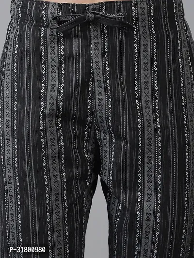 Enchanted Drapes Black Printed Womens Cotton Pants-thumb5