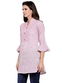 Enchanted Drapes Mauve Solid Women's Cotton Short Kurti-thumb2