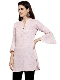 Enchanted Drapes Women's Solid Cotton Short Kurti (Baby Pink, 4XL)-thumb2