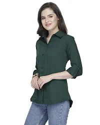 Enchanted Drapes Bottle Green American Crepe Women's Shirt-thumb2